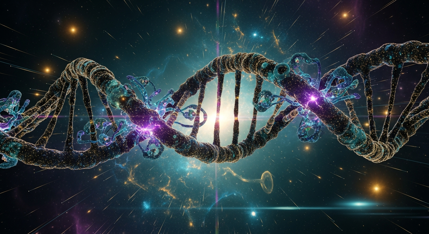The Quantum Origins of DNA: How Cosmic Stardust Shaped the Mysteries of Life Introduction: Bridging the Cosmos and the Quantum Realm When astrophysicist Carl Sagan famously declared that "we are made of star-stuff," it was not merely a poetic metaphor, but a profound scientific truth. For decades, biologists and chemists have sought the origins of life in primordial soups and hydrothermal vents on ancient Earth. However, modern science is revealing a far more expansive and intricate narrative. To truly understand the origins of DNA, we must look upward to the interstellar medium and inward to the subatomic world. The emerging synthesis of quantum biology and astrochemistry suggests that the fundamental building blocks of life were not entirely forged on Earth. Instead, they were synthesized in the deep freeze of space, catalyzed by ancient cosmic stardust, and driven by the bizarre, counterintuitive rules of quantum mechanics. This article delves into the microscopic and macroscopic forces that shaped the mysteries of life, exploring how the universe's ultimate instruction manual—DNA—has deeply quantum and cosmic roots. Detailed Scientific Explanation: From Supernovae to the Double Helix Stellar Nucleosynthesis: Forging the Elements of Life The story of our genetic code begins in the fiery crucibles of dying stars. The structural integrity of a DNA molecule relies on a specific sequence of elements: carbon, hydrogen, nitrogen, oxygen, and phosphorus (often remembered by the acronym CHNOP). With the exception of hydrogen, which was born in the Big Bang, all of these elements are the products of stellar nucleosynthesis. Massive stars act as cosmic foundries. Through the process of nuclear fusion, they crush lighter elements into heavier ones. When these stars reach the end of their lifecycles, they explode in spectacular supernovae, violently scattering these newly forged elements across the galaxy. As this stellar debris cools, it condenses into microscopic silicate and carbonaceous grains—what we commonly refer to as cosmic stardust. The Interstellar Medium: A Quantum Chemical Laboratory Once expelled into the interstellar medium, these dust grains enter vast, freezing molecular clouds where temperatures hover near absolute zero (-263°C or 10 Kelvin). According to classical thermodynamics, chemical reactions should grind to an absolute halt in such an extreme environment, as atoms lack the thermal energy required to overcome activation barriers. Yet, spectroscopic observations of these molecular clouds reveal a rich inventory of complex organic molecules (COMs), including the direct precursors to amino acids and DNA nucleobases. How is this possible? The answer lies in quantum tunneling. The Quantum Bypass: In the quantum realm, particles like electrons and hydrogen atoms behave as both particles and waves. This wave-like nature allows them to "tunnel" through energy barriers that they classically do not have the energy to climb over. Catalytic Ice Mantles: Cosmic stardust grains act as microscopic scaffolding. They accumulate thin mantles of ice (water, ammonia, and carbon monoxide) where atoms can meet. Thanks to quantum tunneling, hydrogen atoms can rapidly react with carbon and oxygen on these icy surfaces, forming complex molecules like formaldehyde and methanol, which eventually react to form sugars (like ribose) and nucleobases. Meteoritic Delivery: Seeding the Primordial Earth As solar systems form from these molecular clouds, a significant portion of this organic material survives the turbulent birth of stars and planets. Comets and asteroids act as cosmic transport vehicles. The analysis of carbonaceous chondrites, such as the famous Murchison meteorite, has revealed a treasure trove of extraterrestrial organic matter, including purines and pyrimidines—the very letters of the DNA alphabet. This evidence strongly suggests a theory of pseudo-panspermia: the early Earth was heavily bombarded by these stardust-enriched meteorites, effectively seeding our young planet with the quantum-forged precursors required for the origins of DNA. Quantum Biology: The Architecture of the Double Helix Even after these cosmic molecules arrived on Earth and assembled into the first self-replicating polymers, quantum mechanics continued to govern their destiny. The stability and functionality of the DNA double helix are deeply rooted in quantum phenomena: 1. Quantum Coherence and Van der Waals Forces: The characteristic twist of the DNA molecule is maintained by the "stacking" of base pairs. This stacking relies on van der Waals forces, which arise from fleeting, quantum-mechanical fluctuations in electron clouds. These quantum interactions provide the exact amount of structural stability required to protect our genetic code while allowing it to be unzipped for replication. 2. Proton Tunneling and Evolution: Swedish physicist Per-Olov Löwdin proposed that quantum tunneling could directly influence genetic mutation. The two strands of DNA are held together by hydrogen bonds, which are essentially shared protons. Occasionally, a proton can quantum-tunnel across the bond to the opposite base. If the DNA strands separate for replication while the proton is in this anomalous position, it can result in a spontaneous mutation. Therefore, the very engine of biological evolution may be driven by quantum probability. Conclusion: We Are Quantum Cosmic Phenomena The quest to unravel the mysteries of life has led us far beyond the boundaries of traditional biology. The origins of DNA represent a magnificent tapestry woven from the grandest astrophysical events and the most minuscule subatomic anomalies. Without the explosive death of ancient stars, there would be no carbon or phosphorus to build our genetic backbone. Without quantum tunneling in the freezing expanse of interstellar space, cosmic stardust could never have catalyzed the complex organic precursors of life. And without the delicate quantum forces holding the double helix together, biological evolution as we know it would be impossible. Ultimately, DNA is not merely a terrestrial molecule; it is a cosmic record. When we study our genetic code, we are not just looking at the history of our species—we are reading the biochemical diary of the universe itself, written by the stars and edited by the laws of quantum mechanics.