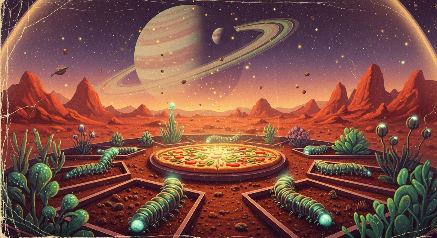 Space Farming: Can Earthworms Help Astronauts Grow Pizza on Mars? Introduction: The Ultimate Martian Menu Imagine embarking on a thrilling journey to Mars. The trip takes several months, and during that time, you have to eat dried, packaged astronaut food. It keeps you healthy, but eventually, you start dreaming about your favorite meal back home: a hot, cheesy, delicious slice of pizza. But how can you get pizza millions of miles away from Earth? The answer is space farming! If humans are going to live on the Red Planet, we cannot bring all our food with us. The spaceships would be too heavy. Instead, astronauts will have to become space farmers. But growing food on a completely different planet is a huge challenge. Surprisingly, the secret to building a successful Martian farm might not be a multi-billion-dollar robot. It might be one of Earth's humblest, wriggliest creatures: the earthworm. The Science of Space Farming: How Do We Grow Food on Mars? The Challenge of Martian Dirt (Regolith) On Earth, planting a seed is pretty easy because our soil is alive. It is packed with moisture, nutrients, and tiny bugs that help plants grow. On Mars, the ground is completely dead. Scientists call the dirt on Mars regolith. Regolith is mostly made of crushed red rocks and dust. It has no nutrients, no organic matter (like dead leaves), and no bugs. Even worse, Martian regolith packs tightly together like dry cement when you add water. This means plant roots cannot breathe or easily search for water. If astronauts just drop a tomato seed into plain Martian dirt, it will not grow. To make space farming work, we have to turn dead Martian dirt into living, healthy Earth soil. Enter the Earthworms: Nature's Little Gardeners This is where our wiggly heroes come to the rescue! Scientists at Wageningen University in the Netherlands decided to run an experiment. They created a special "fake Mars dirt" based on what NASA rovers have discovered. Then, they planted seeds, added some leftover plant parts (compost), and introduced common earthworms. Earthworms are like tiny, natural recycling machines. When they crawl through the soil, they do two very important things for growing plants on Mars: Digging Tunnels: As worms wiggle around, they poke holes in the tightly packed dirt. These tunnels act like little roads that let oxygen and water flow deep down to the plant roots. Making Fertilizer: Earthworms eat dead plant parts and poop them out. This worm poop (called castings) is full of incredible nutrients like nitrogen and phosphorus, which act as the perfect natural fertilizer to help new plants grow strong. Growing the Pizza Ingredients: Wheat and Tomatoes So, can these worms actually help us make pizza? Absolutely! In the science experiments using the fake Martian soil and earthworms, scientists successfully grew crops, including wheat (which we can grind into flour for the pizza crust) and tomatoes (which we can mash into sweet, tangy pizza sauce). The most amazing part? The worms didn't just survive in the simulated Mars soil—they thrived! They even had baby worms. This proved that if we can create warm, pressurized greenhouses on Mars and clean the toxic chemicals out of the regolith, earthworms can easily do the hard work of keeping the soil healthy for our crops. Conclusion: One Small Step for Worms, One Giant Leap for Pizza To successfully colonize Mars, we have to bring a little piece of Earth's ecosystem with us. Space exploration isn't just about rockets, lasers, and shiny spacesuits. It is also about understanding nature and using biology to survive in extreme environments. While there are still big challenges to solve—like protecting the plants from freezing temperatures and dangerous space radiation—scientists are making incredible progress. Thanks to the hard work of researchers and the incredible biology of the common earthworm, sustainable agriculture on Mars is becoming a real possibility. So, the next time you see an earthworm crawling on the sidewalk after a rainy day, give it some respect. One day, its great-great-grandchildren might be the reason astronauts can enjoy a Friday night pizza party on the Red Planet!