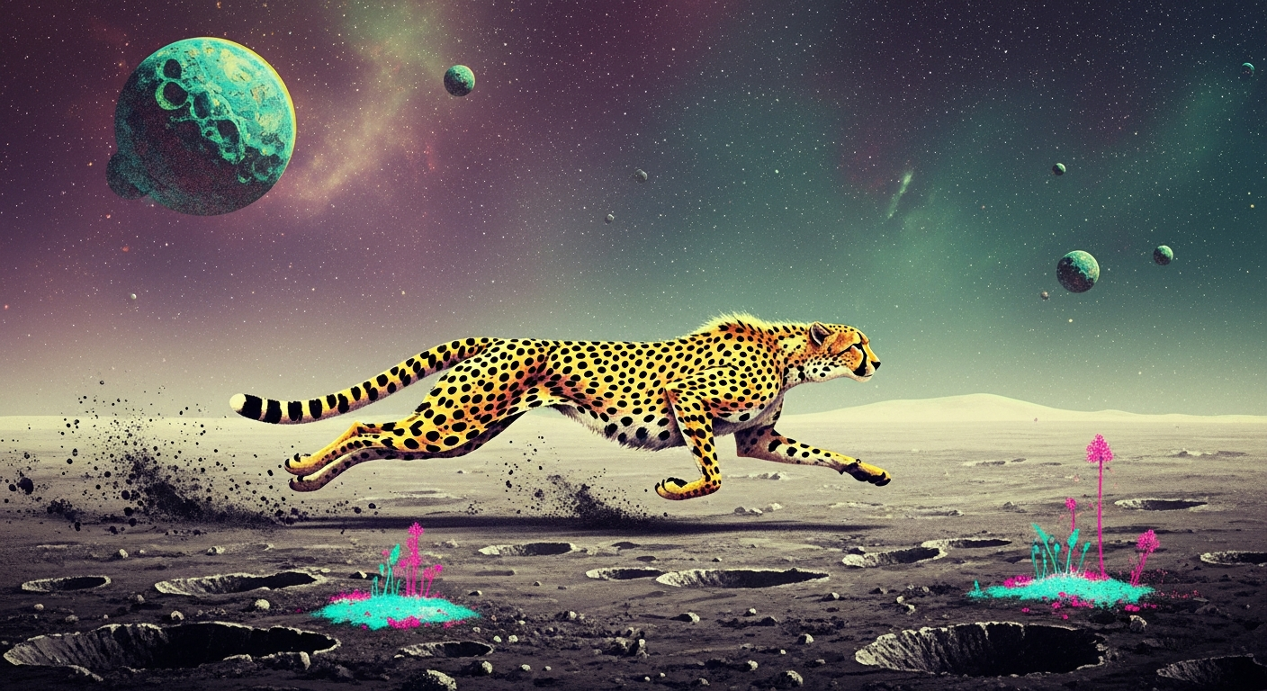 Would a Cheetah Run Faster on the Moon? The Weird Biology of Space Sports Introduction: The Ultimate Cosmic Race Imagine the ultimate track and field event. At the starting line is Earth’s fastest land animal: the cheetah. But this race isn't happening on the African savanna. It’s happening on the dusty surface of the Moon! Because the Moon has much lower gravity than Earth, you might think a cheetah could leap farther and run much faster than its usual top speed of 70 miles per hour (112 km/h). But would a cheetah actually break its own speed record in space? Welcome to the weird and wonderful world of space sports! When we take biology and physics off of our home planet, the rules change completely. Let's dive into the science to find out how Earth's greatest sprinter would handle a lunar racetrack. Detailed Scientific Explanation: Why the Moon Changes Everything To understand what would happen to our furry athlete, we have to look closely at how a cheetah’s body works and compare it to the harsh environment of the Moon. Let's break down the science into three simple, fun pieces. 1. The Gravity Problem: Bouncing Instead of Sprinting On Earth, gravity acts like an invisible magnet, pulling everything down. A cheetah uses this downward pull to its advantage. Its special claws act like the spikes on a soccer player's cleats, digging into the dirt to get traction (or grip). When a cheetah pushes hard against the ground, the Earth's gravity gives it the friction it needs to shoot forward like a rocket. On the Moon, gravity is only about one-sixth (1/6) as strong as it is on Earth. If a cheetah tried to sprint on the Moon, it wouldn't have enough weight holding it down to grip the dirt. Instead of dashing forward, the cheetah’s incredibly powerful leg muscles would launch it high up into the air! It would look more like a slow-motion, bouncing kangaroo than a high-speed racer. Without strong gravity to hold its paws to the track, the cheetah would just slip and float. 2. The Oxygen Dilemma: You Can't Run While Holding Your Breath There is no air on the Moon. It is a complete vacuum in space. On Earth, a running cheetah takes massive, deep breaths—up to 150 breaths a minute! Its giant heart and lungs work together to pump huge amounts of oxygen to its muscles to keep them moving fast. Because there is no oxygen on the Moon, our lunar cheetah would have to wear a custom-made, pressurized spacesuit. Imagine trying to run your fastest while wearing a giant, puffy snowsuit and a heavy glass fishbowl on your head! A cheetah's secret weapon is its super-flexible spine, which bends and stretches like a giant spring to make its strides longer. A bulky spacesuit would completely freeze that flexible spine, slowing the cheetah down to a clumsy crawl. 3. The Slippery Lunar Track: Watch Out for Moon Dust! Finally, we have to think about the racetrack itself. The Moon isn't covered in nice, firm dirt or grass. It is covered in a thick layer of fine, powdery, jagged dust called regolith. Running on lunar regolith is a lot like trying to sprint on a beach made of loose, deep sand. Even if the cheetah could somehow overcome the low gravity and the heavy spacesuit, the soft Moon dust would absorb its energy. The cheetah's paws would sink right in, making it impossible to reach a fast speed. Conclusion: Earth is the Perfect Racetrack So, would a cheetah run faster on the Moon? The scientific answer is a giant no! While low gravity might sound like a cool superpower, a cheetah's biology is perfectly designed for planet Earth. It needs strong gravity to grip the ground, a thick atmosphere full of oxygen to feed its hard-working muscles, and a firm surface to push against. On the Moon, Earth’s fastest sprinter would become a slow, bouncing, clumsy astronaut. Exploring the science of space sports teaches us a beautiful lesson: animals are perfectly adapted to the specific planet they call home. For the cheetah, there is simply no place like Earth to show off its incredible speed!