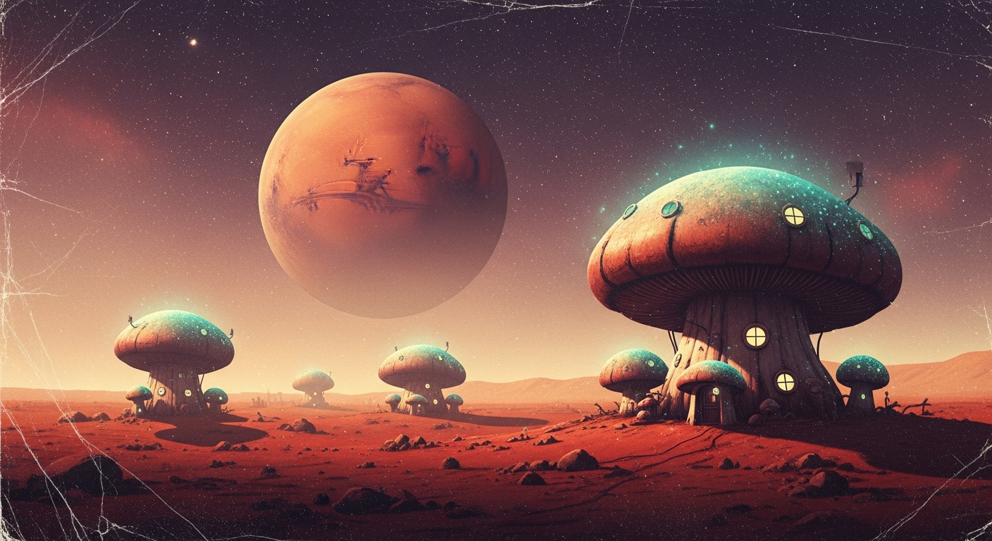 Can We Grow Houses on Mars? The Secret Biology of Space Mushrooms Introduction: The Red Planet Real Estate Problem Imagine you are an astronaut who has just landed on Mars. The sky is a dusty red, the temperature is freezing, and there is no air to breathe. You need a safe place to live, and you need it fast. But how do you build a house on another planet? You cannot simply drive out to a hardware store to buy wood, glass, and steel. For a long time, NASA scientists have thought about packing metal and plastic on rockets to build Mars habitats. However, there is a massive problem: heavy things cost millions of dollars to launch into space! To solve this, scientists have come up with a brilliant, mind-boggling idea. Instead of building houses on Mars, what if we grow them? Welcome to the weird and wonderful world of space mushrooms. Let's dive into the secret biology of how tiny fungi might become the future of space architecture, allowing us to build safe, cozy homes millions of miles away from Earth. The Science of Space Mushrooms: How Do We Grow a House? The Heavy Problem with Space Travel To understand why we want to use mushrooms, we first have to understand the rules of space travel. Rockets are like giant fuel tanks with a very small backpack on top for cargo. Every single pound you put in that backpack takes a massive amount of expensive rocket fuel to lift into space. Bringing heavy bricks or concrete to Mars is practically impossible. Scientists realized they needed materials that are incredibly light to pack, but can get big and strong once they arrive. This concept is called In-Situ Resource Utilization (ISRU)—a fancy scientific term that simply means "using what you can find right where you are." And nothing starts smaller and grows bigger than biology. Meet Mycelium: Nature's Super-Builder When you think of a mushroom, you probably picture the little umbrella-shaped plant on top of a pizza or growing on a forest floor. But that is just the "fruit" of the fungus, much like an apple on a tree. The real magic happens underground, in the "roots" of the fungus. These root-like threads are called mycelium. Mycelium looks like a giant, microscopic spider web made of millions of tiny white strings. On Earth, mycelium digests dead plants and turns them into soil. But in a laboratory, scientists discovered that if you feed mycelium the right food and put it in a mold, it will grow incredibly fast and pack itself together so tightly that it becomes stronger than concrete, lighter than wood, and fireproof! This brand-new science is called myco-architecture ("myco" means fungus, and "architecture" means building). Step-by-Step: Growing a Martian Fungi Fortress So, how exactly will astronauts turn microscopic mushroom roots into a full-sized house on Mars? NASA scientists are currently working on a genius, three-step recipe: Step 1: The Plastic Bubble. Astronauts will land on Mars with a lightweight, deflated plastic tent. Once they pick a good spot, they will pump air into it so it puffs up into the shape of a house. Step 2: Adding the "Food". The outside of this tent has hollow walls. Astronauts will pump water from Martian ice into these walls, along with special tiny green helpers called cyanobacteria (blue-green algae). These algae use sunlight and the carbon dioxide in the Martian air to create sugar. Step 3: Wake Up the Mushrooms! Astronauts will then add sleeping (dormant) fungi spores into the walls. The fungi will wake up, eat the sugar made by the algae, and grow! Within just a few weeks, the mycelium threads will completely fill the hollow walls, weaving together into a solid, thick, organic brick. Once the house is fully grown, the astronauts will gently bake the walls using heat. This stops the mushrooms from growing any further, locking them into a super-strong, dry shell. Your Martian mushroom house is ready to move in! The Secret Superpowers of Mycelium Architecture You might be wondering: "Is a house made of dead mushrooms really safe?" The answer is yes, and it is actually much safer than metal or plastic! Mycelium has incredible superpowers designed perfectly for space survival. First, Mars does not have a thick atmosphere or a magnetic field like Earth, which means dangerous, invisible space energy called radiation constantly hits the planet. If astronauts get hit by too much radiation, they can get very sick. Amazingly, some fungi contain melanin—the exact same chemical that gives human skin its color and protects us from sunburns. A thick wall of melanin-rich mycelium acts as a perfect shield, absorbing space radiation and keeping the astronauts inside safe. Second, mycelium is an amazing insulator. Mars is freezing cold, with temperatures dropping to -225°F (-153°C). A mushroom wall traps heat inside, keeping the astronauts warm and saving precious electricity. Conclusion: The Future is Fungi Moving to another planet is one of the biggest challenges humanity will ever face. For decades, we thought the answer was to build bigger rockets and forge stronger metals. But sometimes, to solve the most futuristic problems, we have to look down at the dirt and ask Mother Nature for help. The secret biology of space mushrooms teaches us an important lesson: we don't need to conquer nature to explore the universe; we need to team up with it. Thanks to the incredible power of mycelium, the first houses on Mars won't be built with hammers, nails, or cranes. Instead, they will be watered, fed, and grown. So, the next time you see a tiny mushroom sprouting from the soil, give it a little nod of respect. You might just be looking at the foundation of the very first city on Mars!