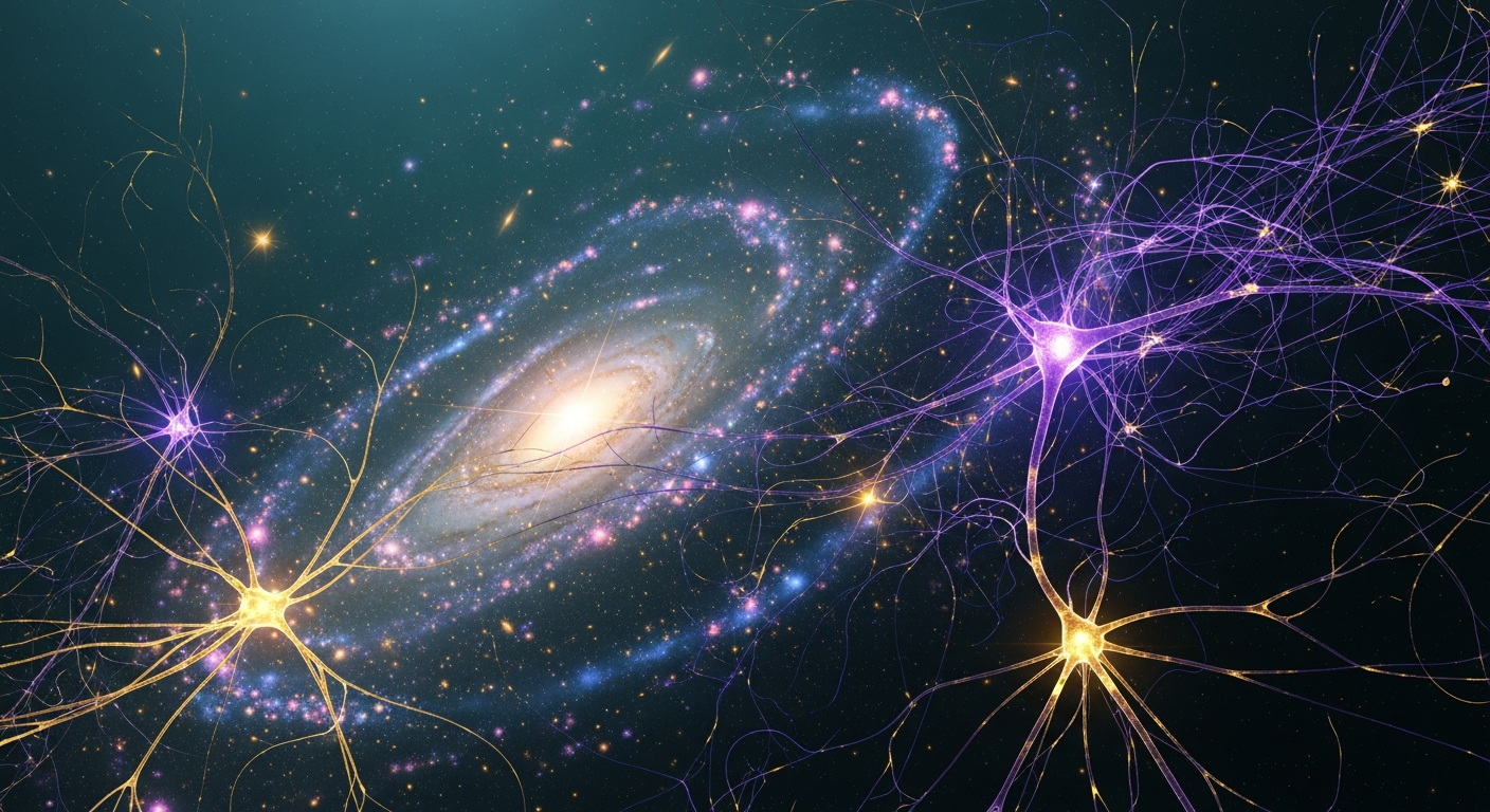 The Cosmic Web: Why the Human Brain Mirrors the Structure of the Universe Introduction: The Microcosm and the Macrocosm For centuries, philosophers and poets have proposed that the human mind is a microcosm of the universe. Today, modern astrophysics and neuroscience are proving that this poetic intuition is grounded in quantifiable scientific reality. When you place a highly magnified image of the human brain's neuronal network side-by-side with a cosmological simulation of the Cosmic Web, the visual similarity is nothing short of breathtaking. Both feature highly connected nodes linked by delicate filaments, separated by vast, seemingly empty voids. But is this striking resemblance merely a cosmic coincidence, or does it hint at a deeper underlying principle of nature? Recent interdisciplinary research suggests the latter. Despite an incomprehensible size difference of 27 orders of magnitude—the scale spanning from a microscopic brain cell to the edges of the observable cosmos—the human brain and the universe share profound structural, morphological, and topological similarities. This article explores the cutting-edge science explaining why the human brain mirrors the structure of the universe. The Science of Scales: Bridging Neuroscience and Astrophysics The Vazza and Feletti Study The definitive quantitative comparison between these two complex systems was published in 2020 in the journal Frontiers in Physics. The groundbreaking study was co-authored by an unlikely duo: Dr. Franco Vazza, an astrophysicist from the University of Bologna, and Dr. Alberto Feletti, a neurosurgeon from the University of Verona. By combining their distinct fields of expertise, they set out to analyze the cosmic network of galaxies and the web of neurons in the human cortex and cerebellum. Their research aimed to go beyond mere visual comparisons. By applying advanced statistical models generally used in cosmology to map galaxy distribution, the researchers proved that the self-organization of both systems is driven by fundamentally similar principles of network dynamics, despite the radically different physical forces at play (gravity and expanding space-time versus cellular biology and electrochemical gradients). By the Numbers: Neurons and Galaxies When examining the absolute numbers, the structural parallels become even more startling. The human brain contains approximately 86 billion neurons, with the cerebellum alone housing around 69 billion of these active nodes. If we cast our gaze upward to the observable universe, current astronomical estimates suggest it contains at least 100 billion galaxies. Thus, the sheer number of primary computational "nodes" in both the brain and the universe fall within the same incredibly tight mathematical ballpark. The Composition: The 70/30 Rule One of the most fascinating discoveries of the Vazza and Feletti study relates to the energy and mass composition of both systems. In both the human brain and the universe, the active networking components (neurons and galaxies) account for only a small fraction of the total mass. The Human Brain: Approximately 77% of the brain's mass is composed of water. This fluid plays an indirect, passive role, providing the structural scaffolding and environment for the neuronal network to function. The Universe: In a stunning parallel, about 70% to 73% of the universe is made up of Dark Energy—an invisible, passive force that drives the expansion of the cosmos but does not actively participate in the gravitational clustering of the cosmic web. In both realms, roughly 30% of the mass is dedicated to the actual tangible structure (galaxies and ordinary/dark matter in the universe, and biological tissue in the brain), while around 70% is a passive, structural medium. Spectral Density and Network Morphology To rigorously test the similarities, Vazza and Feletti utilized a technique called spectral density calculation—a staple in astrophysics for studying how matter fluctuates and scatters across space. They compared the density fluctuations of the cerebellum's neuronal network (on a scale of 1 micrometer to 0.1 millimeters) against the cosmic web (on a scale of 5 million to 500 million light-years). The results were paradigm-shifting. The progression of matter distribution in the brain perfectly followed the exact same power spectrum curve as the cosmic web. Furthermore, when calculating the network's clustering coefficient—the average number of connections per node and how those central nodes cluster together—both systems exhibited nearly identical topological characteristics. Interestingly, the researchers noted that these networks are not simply "fractals." In fractal systems, such as tree branches or cloud formations, patterns repeat infinitely at smaller scales. The cosmic web and the neuronal network, however, are strictly scale-dependent. Their incredible structural complexity only emerges at their specific macroscopic scales, pointing toward a universal blueprint for how optimal, highly efficient networks self-organize. Conclusion: The Universal Rhythm of Network Dynamics The revelation that the human brain mirrors the structure of the universe fundamentally alters our perspective on complex systems. It demonstrates that radically different physical processes—whether they are the immense gravitational forces collapsing dark matter into galaxies, or the delicate biochemical instructions shaping dendrites and axons in a growing fetus—can yield the exact same complex network architecture. While these findings have sparked fringe philosophical discussions about "cosmopsychism" (the idea that the universe itself might possess a form of consciousness), the hard science points to something equally profound but more grounded. It suggests that nature, when tasked with organizing massive amounts of information and matter efficiently, defaults to a singular, perfectly optimized geometric blueprint. As we continue to map the synapses of the mind and the superclusters of the cosmos, we are left with a beautiful realization: to look deep into the universe is, in a very physical and mathematical sense, to look at a reflection of our own minds.