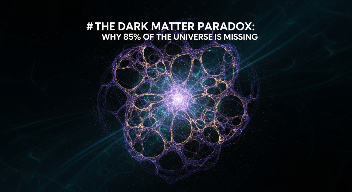 The Dark Matter Paradox: Why 85% of the Universe Is Missing Introduction: The Invisible Cosmos When we gaze up at the night sky, we are captivated by the brilliant tapestry of stars, nebulas, and galaxies. From the rocky surface of our own planet to the supermassive black holes at the centers of distant galaxies, everything we can see, touch, or interact with is made of ordinary matter—protons, neutrons, and electrons. Yet, modern astrophysics presents us with a staggering revelation: all of this observable material accounts for a mere 15% of the matter in the cosmos. The remaining 85% is completely invisible. This is the dark matter paradox. We cannot see it, taste it, or feel it. It does not emit, reflect, or absorb light, making it virtually undetectable by traditional telescopes. However, without this immense, unseen scaffolding, the universe as we know it would not exist. Galaxies would fly apart, and the cosmic web of structure would never have formed. As one of the most profound mysteries in modern science, solving the dark matter paradox is not just about finding missing mass—it is about rewriting the fundamental laws of particle physics and cosmology. Detailed Scientific Explanation: Decoding the Unseen Universe The Historical Clues: From Zwicky to Rubin The concept of "missing mass" first emerged in the 1930s when Swiss astrophysicist Fritz Zwicky observed the Coma Cluster of galaxies. Zwicky calculated that the galaxies were moving far too rapidly for the cluster to be held together solely by the gravitational pull of its visible stars. He coined the term "dunkle Materie" (dark matter) to describe the unseen mass that must be providing the necessary gravitational glue. However, it wasn't until the 1970s that the scientific community truly took notice. Astronomer Vera Rubin and her colleague Kent Ford studied the rotation curves of spiral galaxies, including our neighbor, Andromeda. According to Newtonian physics, stars at the outer edges of a galaxy should orbit much slower than those near the dense galactic center. Instead, Rubin discovered that outer stars orbit at the exact same high velocities as inner stars. The only physical explanation was an invisible "halo" of matter enveloping the galaxy, exerting a massive gravitational pull. How We "See" What is Invisible: Modern Evidence Today, our evidence for dark matter extends far beyond galactic rotation curves. Astrophysicists utilize several advanced observational techniques to map this invisible substance: Gravitational Lensing: According to Albert Einstein’s Theory of General Relativity, massive objects warp the fabric of spacetime. When light from a distant galaxy passes through a galaxy cluster containing dark matter, the light is bent and magnified. By measuring these distortions, astronomers can accurately map the distribution of dark matter. The Cosmic Microwave Background (CMB): The afterglow of the Big Bang, mapped by satellites like Planck, shows microscopic temperature fluctuations. The precise mathematical patterns within the CMB perfectly align with models that include a universe dominated by dark matter. The Bullet Cluster: In 2006, observations of two colliding galaxy clusters provided the closest thing to direct proof of dark matter. While the visible hot gas of the clusters collided and slowed down, gravitational lensing revealed that the dark matter halos passed right through each other unaffected, proving that dark matter interacts gravitationally but not electromagnetically. The Prime Suspects: What is Dark Matter Made Of? If dark matter is not made of atoms, what is it? Physicists have proposed several theoretical candidates that fit into or expand beyond the Standard Model of particle physics: WIMPs (Weakly Interacting Massive Particles): For decades, WIMPs have been the leading candidates. These hypothetical particles would be heavy and slow-moving (cold dark matter), interacting with ordinary matter only through gravity and the weak nuclear force. Axions: Axions are highly theoretical, ultra-light particles originally proposed to solve a completely different quantum physics problem (the strong CP problem). If they exist, they could be abundant enough to account for all the missing mass. Sterile Neutrinos: Unlike the standard neutrinos that interact via the weak force, sterile neutrinos would interact only through gravity, making them exceptionally difficult to detect but perfect candidates for dark matter. Primordial Black Holes: A non-particle theory suggests that dark matter consists of ancient, microscopic black holes forged in the dense, chaotic fractions of a second immediately following the Big Bang. The Alternative: Could Our Understanding of Gravity Be Wrong? While the dark matter hypothesis is overwhelmingly supported by the scientific consensus, a minority of physicists advocate for Modified Newtonian Dynamics (MOND). MOND suggests that we don't need invisible matter; rather, we need to adjust our equations for gravity at exceptionally large scales. While MOND successfully explains galactic rotation curves, it struggles to account for the larger-scale phenomena of the universe, such as the CMB patterns and the Bullet Cluster, leaving dark matter as the most robust theory. Conclusion: Embracing the Cosmic Mystery The realization that 85% of the universe's matter is completely missing from our sensory experience is a humbling paradigm shift. Dark matter is the invisible architect of the cosmos, the silent partner that gathers ordinary matter together to ignite stars, forge planets, and ultimately, give rise to life. Today, we stand on the precipice of a new era of discovery. State-of-the-art facilities like the Vera C. Rubin Observatory, the James Webb Space Telescope (JWST), and ultra-sensitive underground detectors like the XENONnT experiment are continuously probing the darkest corners of physics. Whether we finally capture a dark matter particle in a subterranean tank of liquid xenon, or uncover a new fundamental force of nature, solving the dark matter paradox will revolutionize our understanding of reality. Until then, the universe remains a majestic puzzle, reminding us that there is still so much of the cosmos waiting to be brought into the light.