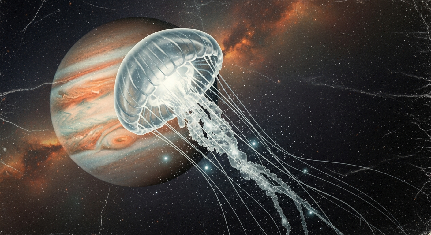Introduction: Could a Deep-Sea Jellyfish Survive on Jupiter? Have you ever looked up at the night sky and wondered, "Is there life out there in the universe?" When we think of aliens, we often imagine little green men or high-tech flying saucers. But what if extraterrestrial life looks a lot like something we already have on Earth? Specifically, what if it looks like a glowing, squishy, deep-sea jellyfish? The title of our scientific mystery today is exactly that: Could a deep-sea jellyfish survive on Jupiter? This simple but amazing question unlocks one of the most exciting topics in modern science—the mystery of alien space oceans. Today, we are diving deep into the darkest waters of Earth and rocketing all the way to the largest planet in our solar system to find the answer! The Science of Alien Space Oceans: Where Could Extraterrestrial Life Hide? Why Not Jupiter Itself? The Gas Giant Problem First, let's look at Jupiter. If we dropped a deep-sea jellyfish directly onto Jupiter, would it survive? The short scientific answer is: No. Jupiter is what scientists call a "gas giant." It doesn’t have a solid surface of rock or beautiful oceans of water like Earth. Instead, it is made mostly of swirling hydrogen and helium gases, featuring super-powerful storms (like the famous Great Red Spot) and crushing atmospheric pressure. But don't give up hope! When astrobiologists talk about finding life near Jupiter, they aren't looking at the planet itself. They are looking at Jupiter's moons—especially a magnificent, glowing ice world called Europa. Europa: The True Alien Space Ocean Europa is one of Jupiter's largest moons, and it hides a massive, magical secret. The surface of Europa is covered in a thick shell of solid, freezing ice. But beneath that miles-thick ice crust, scientists are almost certain there is a gigantic, hidden alien space ocean full of liquid water! In fact, Europa’s hidden ocean might contain twice as much water as all of Earth's oceans combined. But how can an ocean stay liquid so far away from the warmth of the Sun? The answer is gravity. Jupiter's incredibly strong gravity pulls and stretches Europa as it orbits. This constant stretching creates friction inside the moon, acting like a giant internal heater. Scientists call this tidal heating. This heat melts the bottom of the ice shell, keeping the hidden ocean flowing. Deep-Sea Jellyfish: The Ultimate Space Survivors Europa's ocean is pitch black, incredibly cold, and under extreme pressure from the heavy ice above. It sounds like an impossible place for animals to live, right? But wait—there is an environment exactly like this right here on Earth! Let’s travel down to the very bottom of Earth’s oceans. In the deep sea, known as the abyssal zone, there is absolutely no sunlight. The water is freezing, and the pressure is heavy enough to crush a metal submarine. Yet, life is booming! Deep-sea jellyfish, like the glowing Atolla jellyfish or strange comb jellies, thrive in these extreme conditions. These creatures have squishy, flexible bodies made almost entirely of water, which stops the extreme pressure from crushing them. They don't need sunlight at all. But what do they eat? On Earth, the bottom of the ocean features underwater volcanoes called hydrothermal vents. These vents shoot out hot water mixed with special chemicals from inside the Earth. Tiny bacteria eat these chemicals to make energy in a process called chemosynthesis (making food from chemicals instead of sunlight). Jellyfish and other creatures then feed on the animals that rely on these bacteria. Scientists strongly believe that Europa’s alien space ocean might have these exact same hydrothermal vents at the bottom of its sea! Conclusion: Unlocking the Mysteries of Astrobiology So, to answer our big question: Could a deep-sea jellyfish survive in Jupiter's neighborhood? Scientifically speaking, it is highly possible! While Jupiter itself is a stormy gas giant, its icy moon Europa holds a vast, dark, liquid ocean that perfectly matches the extreme home of Earth's deep-sea jellyfish. This incredible idea is at the very heart of astrobiology—the study of life in the universe. Space agencies like NASA are building amazing robotic spacecraft, such as the Europa Clipper, to fly to Jupiter and investigate these alien space oceans. They aren't looking for cities or spaceships; they are scanning the ice for the basic chemical building blocks of life. They want to know if something might be swimming in the dark waters below. The next time you see a picture of a weird, squishy, glowing jellyfish, remember: you might just be looking at the ultimate blueprint for extraterrestrial life. The universe is incredibly vast, and the deepest secrets of outer space might just be waiting to be discovered in the deepest parts of our own oceans!