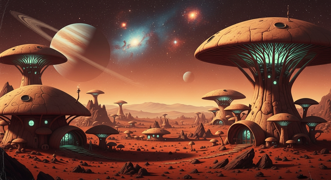 Can We Grow Mushroom Houses on Mars? The Surprising Biology of Space Architecture Introduction: Cosmic Camping and the Martian Housing Problem Imagine you are an astronaut who just landed on Mars. The sky is red, the ground is dusty, and it is freezing cold. You need a safe place to sleep, but there are no trees to build a cabin and no clay to make bricks. How do you build a house on another planet? For a long time, scientists thought we would have to pack heavy metal, glass, and concrete into rockets and fly them millions of miles through space. But rockets are like giant space backpacks—the heavier they are, the more expensive and difficult they are to launch. What if, instead of carrying a whole house with us, we could simply grow one when we get there? Welcome to the weird and wonderful world of space architecture. Thanks to groundbreaking research by space agencies like NASA, the future homes of astronauts might not be made of shiny steel or heavy concrete. They might actually be made of mushrooms! Detailed Scientific Explanation: The Magic of "Mycotecture" What is Mycelium? (Nature's Secret 3D Printer) When you think of a mushroom, you probably picture the umbrella-shaped part that pops up in the grass or sits on top of a pizza. But that is just the fruit of the fungus. The real science magic happens underground. Beneath the soil, mushrooms have a giant hidden network of tiny, white, thread-like roots called mycelium (my-SEE-lee-um). Think of mycelium as nature's very own 3D printer. These tiny threads can grow incredibly fast, eating organic waste and weaving together tightly to form structures that are as strong as wood or even concrete! When scientists use mycelium to build things, they call it mycotecture (mushroom architecture). Why Are Mushrooms Perfect for Mars? Building a mushroom house on Mars solves a lot of huge problems for space explorers: They are incredibly light: Instead of packing heavy bricks, astronauts only need to bring tiny mushroom spores (which are like seeds). They weigh almost nothing, saving millions of dollars in rocket fuel! Natural radiation shields: Mars doesn't have a thick atmosphere like Earth, so dangerous space rays (radiation) can hurt astronauts. Certain types of fungi contain a dark pigment called melanin—the same stuff that colors human skin and hair. This melanin acts like a super-powered natural shield against harmful space radiation. They keep you cozy: Mycelium acts like a thick, warm blanket. It provides excellent insulation to protect astronauts from the freezing Martian nights. How to Grow a House on Mars in 3 Simple Steps You might be wondering, "How do we actually grow a house on a planet that has no soil and barely any water?" Space biologists have designed a brilliant, multi-layered "growing bag" system. Step 1: The Balloon Frame Astronauts will land on Mars and unfold a giant, flexible plastic bag shaped like a dome. They will pump it full of Martian air so it puffs up like a giant balloon. Step 2: The Sun-Eaters Inside the outer layer of the dome, astronauts will add water and special microscopic plants called cyanobacteria (sy-AN-oh-bak-TEER-ee-uh). These tiny helpers use sunlight to make oxygen and sugary food. Step 3: The Mushroom Bricks Grow The mycelium is placed in the inner layer of the dome. It eats the sugary food made by the cyanobacteria. As it eats, the mycelium threads grow, branching out and wrapping around each other until they form a thick, solid wall. Once the house is fully grown, the astronauts gently bake the walls using heat so the mushrooms stop growing. Now, they have a rock-solid, super-safe mushroom dome to live in! Conclusion: The Future is Fungi Who would have guessed that the secret to exploring the stars was hiding right under our feet in the dirt? Growing mushroom houses on Mars is a perfect example of how space biology and architecture can work together to solve seemingly impossible problems. By using mycelium, we can save billions of dollars on space travel, protect our brave astronauts from harsh space weather, and build sustainable habitats on other planets. Best of all, this amazing science could even help us here on Earth by teaching us how to grow eco-friendly, biodegradable houses without cutting down a single forest. So, the next time you see a tiny mushroom sprouting in your backyard, give it a little salute. You might just be looking at the building blocks of humanity's very first Martian city!