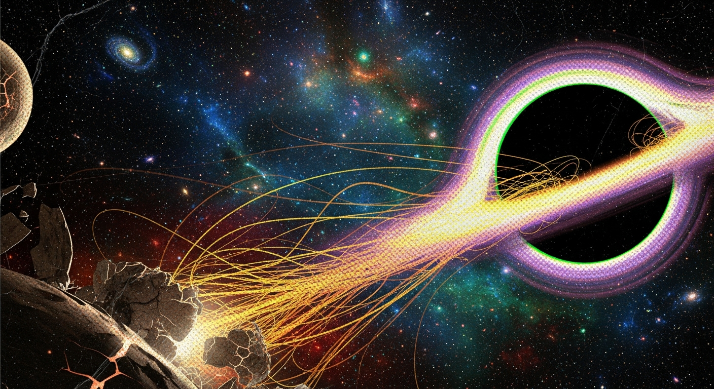 Space Spaghetti: What Actually Happens When You Fall Into a Black Hole? Introduction: The Ultimate Cosmic Rollercoaster Imagine you are a brave astronaut floating in the darkest, most mysterious depths of the universe. You are looking out the window of your spaceship, and suddenly, you see it: a perfect, pitch-black circle in the sky, surrounded by a glowing ring of swirling starlight. You have just found a black hole. Black holes are the universe's ultimate vacuum cleaners, but they are not actually empty holes. They are huge amounts of matter packed into a space so tiny that their gravity becomes unbelievably strong. The gravitational pull is so powerful that nothing in the universe—not even a beam of light—can escape it. But a fascinating question has puzzled scientists and stargazers for decades: What actually happens when you fall into a black hole? Get ready for a wild ride, because the answer involves frozen time, bending light, and a mind-boggling scientific process known as Spaghettification (yes, that is the real scientific word!). Let us dive into the ultimate cosmic rollercoaster. Detailed Scientific Explanation: Journey to the Center of the Dark 1. The Anatomy of a Cosmic Monster Before we take the plunge, we need to understand what we are falling into. Black holes are created when massive stars run out of fuel and collapse under their own weight. This collapse creates an object with a gravitational pull so intense it bends the very fabric of space and time. Think of space like a giant trampoline. If you place a bowling ball in the middle, the trampoline sags, and any marbles nearby will roll toward it. A black hole is like an infinitely heavy bowling ball that creates a bottomless pit in the trampoline of space. 2. The Event Horizon: The Point of No Return As you drift closer to the black hole, you will cross an invisible boundary called the Event Horizon. This is the ultimate "point of no return." Think of it like a waterfall. If you are swimming in a river above a waterfall, you can still swim back upstream to safety. But once you slip over the edge, the current is too strong, and there is no going back. If your friends are watching you from a safe spaceship far away, they will witness something truly bizarre. Because immense gravity bends time, to them, your fall will seem to slow down. As you get closer to the Event Horizon, you will look like a frozen picture, slowly turning red and fading into the darkness. But for you, time feels completely normal as you plunge deeper into the abyss. 3. The Noodle Effect: What is Spaghettification? Now comes the wildest part of the journey. As you fall feet-first toward the center of the black hole, gravity plays a terrifying magic trick on your body. Because the black hole's gravity is so incredibly strong, the pull on your feet (which are closer to the black hole) is much, much stronger than the pull on your head (which is farther away). This difference in gravitational pull is called a tidal force. In a normal environment, like on Earth, tidal forces are barely noticeable. But inside a black hole, this force is extreme. The gravity will pull your feet down faster than your head, stretching your body out like a rubber band. At the same time, the gravity pulls your sides inward. You are stretched longer and squeezed thinner, turning into a long, thin string of atomic pasta. Scientists call this incredible stretching process Spaghettification! Eventually, the tidal forces become so overwhelming that your body is stretched down to individual molecules, and then atoms, creating a stream of "space spaghetti" spiraling into the dark. 4. The Singularity: The Mysterious Center What happens to the atomic space spaghetti? It travels all the way down to the very center of the black hole, known as the Singularity. The Singularity is a tiny, infinitely small dot where all the matter that ever fell into the black hole is crushed together. It is infinitely dense, and it is a place where all the laws of physics and math that we know simply break down. Does the matter stay there forever? Does it pop out into another universe through a "white hole"? Right now, the Singularity remains one of the greatest unsolved mysteries in science. Conclusion: The Wonders of Extreme Physics Falling into a black hole is a one-way trip that results in the most spectacular and strange physical transformation imaginable: Spaghettification. While turning into a string of cosmic space spaghetti might not sound like a fun weekend activity, understanding how black holes work helps scientists unlock the deepest secrets of gravity, space, and time. Black holes remind us that the universe is far weirder and more wonderful than anything we can imagine. Even though we cannot safely travel into a black hole to see the Singularity for ourselves, brilliant astronomers and astrophysicists are using powerful telescopes and complex mathematics to study these dark giants from afar. So, the next time you look up at the starry night sky, remember the incredible cosmic monsters hiding in the dark, quietly stretching the limits of science—and maybe a few unlucky stars—into spaghetti.