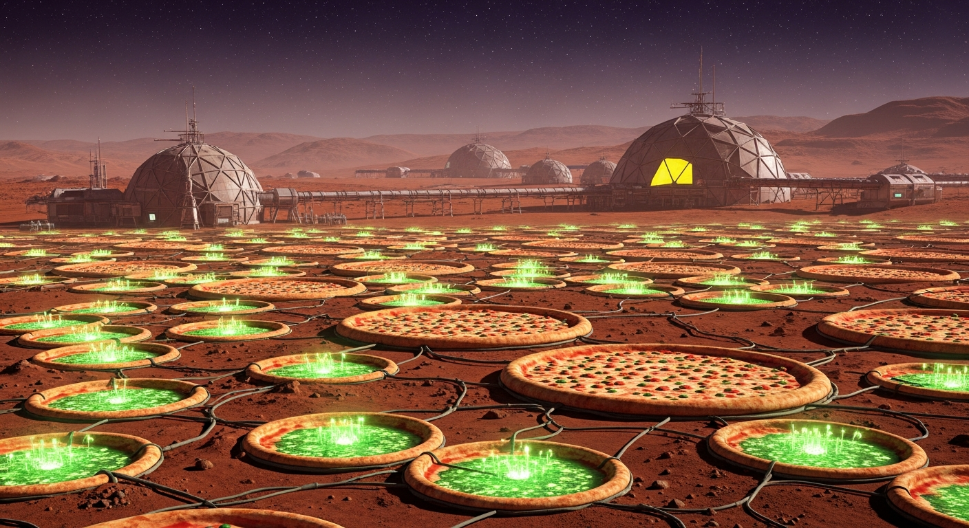 Can We Grow Pizza on Mars? The Amazing Biology of Space Farming Imagine looking out your window at a freezing, dusty, red landscape, and then turning around to take a big, delicious bite of a hot, freshly baked pizza. Sounds like a scene from a science fiction movie, right? But as humans prepare to travel to Mars, scientists at NASA and around the world are working hard to make this dream a reality. If we want astronauts to live on Mars for months or even years, they cannot just pack freeze-dried food in their suitcases. They will need fresh, nutritious food to stay healthy and happy. This brings us to a fascinating new field of science called astrobotany—the study of how plants grow in space. So, can we actually grow the ingredients for a pizza on another planet? Let’s dive into the amazing biology of space farming! Deconstructing the Martian Pizza To make a pizza, we need three main things: crust, sauce, and cheese. Let’s look at how we might farm these ingredients millions of miles away from Earth. 1. Wheat for the Crust The crust is made of flour, which comes from wheat. Wheat is a sturdy crop that has been grown on Earth for thousands of years. In space, growing wheat takes up a lot of room, but scientists are breeding special "dwarf" varieties. These miniature wheat plants grow short and fast, producing lots of grain without taking up too much precious space inside a spaceship or a Martian habitat. 2. Tomatoes for the Sauce Tomatoes are packed with vitamins that astronauts need to protect their bodies from space radiation. The good news? We are already growing them in space! Astronauts on the International Space Station (ISS) have successfully grown and eaten dwarf tomatoes. By using special red and blue LED lights instead of the sun, we can trick tomatoes into growing plump and juicy. 3. What About the Cheese? Taking a herd of dairy cows to Mars on a rocket is nearly impossible. Cows need too much food, water, and oxygen. Instead, a Martian pizza will likely feature synthetic biology. Scientists can use special microscopic yeast or bacteria, feeding them plant sugars to produce real dairy proteins without the cow! Alternatively, astronauts might use nuts or soy grown in their greenhouses to make delicious plant-based cheese. The Challenges of Extraterrestrial Agriculture Growing a garden on Earth is as simple as planting a seed in the dirt, watering it, and letting the sun do the rest. On Mars, every single step is a massive scientific challenge. The Problem with Martian Soil Mars doesn't have rich, dark dirt full of worms and dead leaves. It has regolith—crushed volcanic rock and dust. Worse, Martian regolith contains chemicals called perchlorates, which are toxic to humans. The Solution: Before we can plant anything, we have to "wash" the toxic chemicals out of the regolith. Alternatively, Martian farmers might skip the soil entirely! Using a method called hydroponics, plants can be grown directly in nutrient-rich water. Another method, aeroponics, involves growing plants in the air and gently misting their dangling roots with water and vitamins. Confused Roots and Low Gravity On Earth, plant roots know to grow down into the soil, and stems know to grow up toward the sun. This superpower is called gravitropism. But Mars only has about one-third of Earth's gravity, and the journey there features zero gravity (microgravity). The Solution: Without gravity to guide them, plants get confused. To help them, scientists use light. Plants are incredibly smart—they will always reach for the light (a process called phototropism). By placing strong LED lights directly above the plants, astronauts can guide the stems up, while fans blow air to gently stress the plants, making their stems strong just like the wind does on Earth. A Freezing, Thin Atmosphere Mars is incredibly cold, and its atmosphere is very thin. It is mostly made of carbon dioxide (CO2). While humans breathe oxygen, plants actually "breathe" CO2. The Solution: This creates a perfect partnership! Inside a pressurized, heated Martian greenhouse, astronauts will breathe out CO2, which the plants will use to grow. In return, the plants will release fresh oxygen for the astronauts to breathe. It is a beautiful, self-sustaining circle of life. Conclusion: The Future of Space Farming Growing a pizza on Mars is not just a fun idea; it is a vital step for the future of human space exploration. Space farming teaches us how to survive on extreme worlds, but it also teaches us how to be better farmers right here on Earth. The same water-saving hydroponic systems and energy-efficient LED lights invented for space are currently being used to grow food in big cities and deserts on our home planet. While the first Martian settlers will certainly face tough challenges, the science of astrobotany proves that life always finds a way. With a little bit of science, a lot of human ingenuity, and some specialized technology, the first person to step foot on Mars might just celebrate their journey with a fresh, hot slice of homegrown space pizza. And who knows? The next great astronaut might just be a farmer!